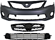 3-Piece Kit, Grille Painted Black, North America Built Vehicle, CAPA Certified, Includes (1) Bumper Cover, (1) Bumper Grille, and (1) Grille