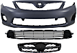 2011-2013 Toyota Corolla - 3-Piece Kit, Grille Painted Black, North America Built Vehicle, CAPA Certified, Includes (1) Bumper Cover, (1) Bumper Grille, and (1) Grille