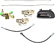 2007 Ford F-350 Super Duty - 8-Piece Kit Tailgate Handle, For Models Without Tailgate Lock, Smooth Black, Plastic, Without Camera Hole, Without Key Hole,  Includes (2) Tailgate Cable, (1) Tailgate Handle and (4) Tailgate Latch