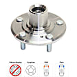 2-Piece Kit Front Wheel Hub, 5 Lugs, With Bearing,, 3.5L, 6Cyl, Includes (1) Wheel Bearing and (1) Wheel Hub