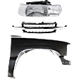 3-Piece Kit, Front, Passenger Side Fender, CAPA Certified, Includes (1) Fender, (1) Grille, and (1) Headlight