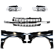 2003 Chevrolet Tahoe - 5-Piece Kit Grille, Chrome Shell with Black Insert,  Includes (2) Fender, (1) Grille, and (2) Headlight