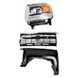 3-Piece Kit, Grille Gray, For Models With Z71 Package and Without Premium Package, Includes (1) Fender, (1) Grille, and (1) Headlight