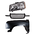 3-Piece Kit, Front, Driver Side Fender, Includes (1) Fender, (1) Grille, and (1) Headlight