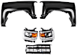 5-Piece Kit Driver and Passenger Side LED Headlight, With bulb(s), OE Replacement,, CAPA Certified, Includes (1) Grille Assembly, (2) Fender and (2) Headlight