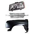 3-Piece Kit, Front, Driver Side Fender, Includes (1) Fender, (1) Grille, and (1) Headlight