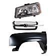 3-Piece Kit, Front, Driver Side Fender, Includes (1) Fender, (1) Grille, and (1) Headlight