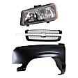 3-Piece Kit, Front, Driver Side Fender, Includes (1) Fender, (1) Grille, and (1) Headlight
