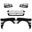 5-Piece Kit, Front, Driver and Passenger Side Fender, Includes (2) Fender, (1) Grille, and (2) Headlight