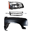 3-Piece Kit, Front, Passenger Side Fender, Includes (1) Fender, (1) Grille, and (1) Headlight