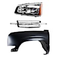 3-Piece Kit, Front, Driver Side Fender, Includes (1) Fender, (1) Grille, and (1) Headlight
