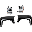 4-Piece Kit, Driver and Passenger Side Halogen Headlight, With bulb(s), OE Replacement, CAPA Certified, Includes (2) Fender and (2) Headlight