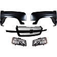 5-Piece Kit, Front, Driver and Passenger Side Fender, Includes (2) Fender, (1) Grille, and (2) Headlight