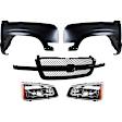 5-Piece Kit, Front, Driver and Passenger Side Fender, Includes (2) Fender, (1) Grille, and (2) Headlight
