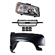 3-Piece Kit, Front, Passenger Side Fender, Includes (1) Fender, (1) Grille, and (1) Headlight
