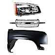 3-Piece Kit Front, Passenger Side Fender, USA Built Vehicle, SS Models With Dale Earnhardt Package, Includes (1) Fender, (1) Grille, and (1) Headlight