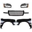 5-Piece Kit, Front, Driver and Passenger Side Fender, CAPA Certified, Includes (2) Fender, (1) Grille, and (2) Headlight