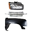 3-Piece Kit, Front, Passenger Side Fender, CAPA Certified, Includes (1) Fender, (1) Grille, and (1) Headlight
