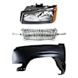 3-Piece Kit, Front, Driver Side Fender, CAPA Certified, Includes (1) Fender, (1) Grille, and (1) Headlight