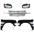 5-Piece Kit, Front, Driver and Passenger Side Fender, CAPA Certified, Includes (2) Fender, (1) Grille, and (2) Headlight