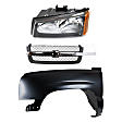 3-Piece Kit, Front, Driver Side Fender, CAPA Certified, Includes (1) Fender, (1) Grille, and (1) Headlight