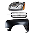 3-Piece Kit, Front, Driver Side Fender, CAPA Certified, Includes (1) Fender, (1) Grille, and (1) Headlight