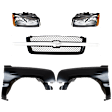 5-Piece Kit, Front, Driver and Passenger Side Fender, CAPA Certified, Includes (2) Fender, (1) Grille, and (2) Headlight