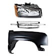 3-Piece Kit, Front, Passenger Side Fender, CAPA Certified, Includes (1) Fender, (1) Grille, and (1) Headlight