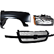 3-Piece Kit, Front, Passenger Side Fender, CAPA Certified, Includes (1) Fender, (1) Grille, and (1) Headlight