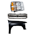 3-Piece Kit, Grille Chrome, Includes (1) Fender, (1) Grille, and (1) Headlight