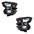 3-Piece Kit Driver and Passenger Side Halogen Headlight, Without bulb(s), OE Replacement, Includes (2) Fender and (1) Headlight