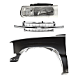 2000 Chevrolet Silverado 1500 - 3-Piece Kit Front, Driver Side Fender, CAPA Certified Includes (1) Fender, (1) Grille, and (1) Headlight