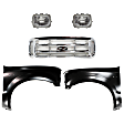 2003 Ford F-250 Super Duty - 5-Piece Kit Grille, Chrome, Includes (2) Fender, (1) Grille, and (2) Headlight