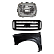 3-Piece Kit Front, Driver Side Fender, Includes (1) Fender, (1) Grille, and (1) Headlight