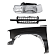3-Piece Kit, Front, Driver Side Fender, Includes (1) Fender, (1) Grille, and (1) Headlight