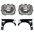 4-Piece Kit Front, Driver and Passenger Side Fender, Includes (2) Fender and (2) Headlight