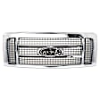 4-Piece Kit King Ranch Grille Chrome Shell with Painted Gold Insert, Includes (1) Headlight, (2) Fender and (1) Grille Assembly