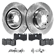 2-Wheel Set Front Brake Disc and Pad Kit, Plain Surface 5 Lugs 359.92 mm Organic Pro-Line Series, Includes (1) Brake Pad Set and (2) Brake Disc