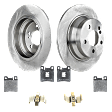 2-Wheel Set Rear Brake Disc and Pad Kit, Plain Surface 5 Lugs 299.97 mm Organic Pro-Line Series, Includes (2) Brake Disc and (1) Brake Pad Set