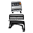3-Piece Kit Driver Side LED Headlight, With bulb(s), OE Replacement,, CAPA Certified, Includes (1) Fender, (1) Grille Assembly and (1) Headlight