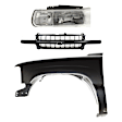 3-Piece Kit, Front, Driver Side Fender, CAPA Certified, Includes (1) Fender, (1) Grille, and (1) Headlight