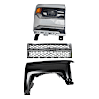 3-Piece Kit Passenger Side LED Headlight, With bulb(s), OE Replacement,, CAPA Certified, Includes (1) Fender, (1) Grille Assembly and (1) Headlight