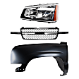 3-Piece Kit Front, Driver Side Fender, USA Built Vehicle, For Models With Dale Earnhardt Package, Includes (1) Fender, (1) Grille, and (1) Headlight