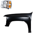 2-Piece Kit, Front, Driver Side Fender, CAPA Certified, Includes (1) Fender and (1) Headlight