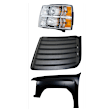 3-Piece Kit Front, Driver Side Fender, Includes (1) Fender, (1) Grille Assembly and (1) Headlight