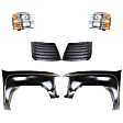 6-Piece Kit Front, Driver and Passenger Side Fender CAPA Certified, Includes (2) Headlight, (2) Fender and (2) Grille Assembly