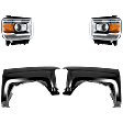 4-Piece Kit Driver and Passenger Side LED Headlight, With bulb(s), Type 2, OE Replacement, Includes (2) Fender and (2) Headlight
