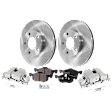 2-Wheel Set Front Brake Kit With Calipers, Plain Surface 5 Lugs 277.88 mm Ceramic, Includes (2) Brake Caliper, (1) Brake Pad Set and (2) Brake Disc