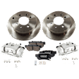 2-Wheel Set Rear Brake Kit With Calipers, Plain Surface 4 Lugs 261.87 mm Ceramic FWD, Includes (2) Caliper, (2) Disc, and (1) Pad Set