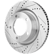 2-Wheel Set Front Brake Kit With Calipers, Cross-drilled and Slotted 5 Lugs 354.08 mm Ceramic, Includes (2) Brake Caliper, (2) Brake Disc and (1) Brake Pad Set